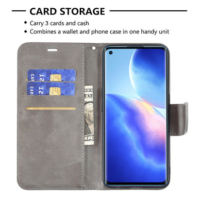 All-Inclusive Wear-Resistant PU Leather Smartphone Wallet Stand Case for Oppo Reno5 4G/Reno5 5G/Reno5 K/Find X3 Lite