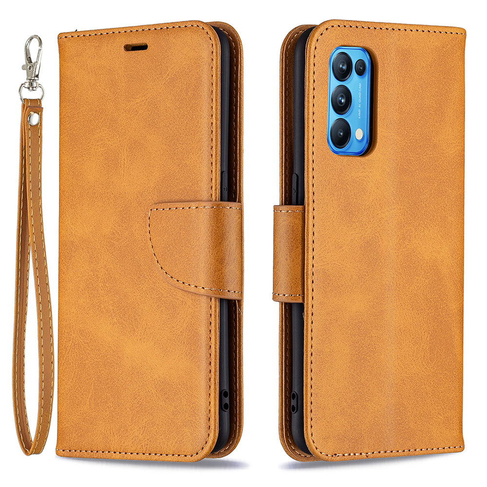 All-Inclusive Wear-Resistant PU Leather Smartphone Wallet Stand Case for Oppo Reno5 4G/Reno5 5G/Reno5 K/Find X3 Lite