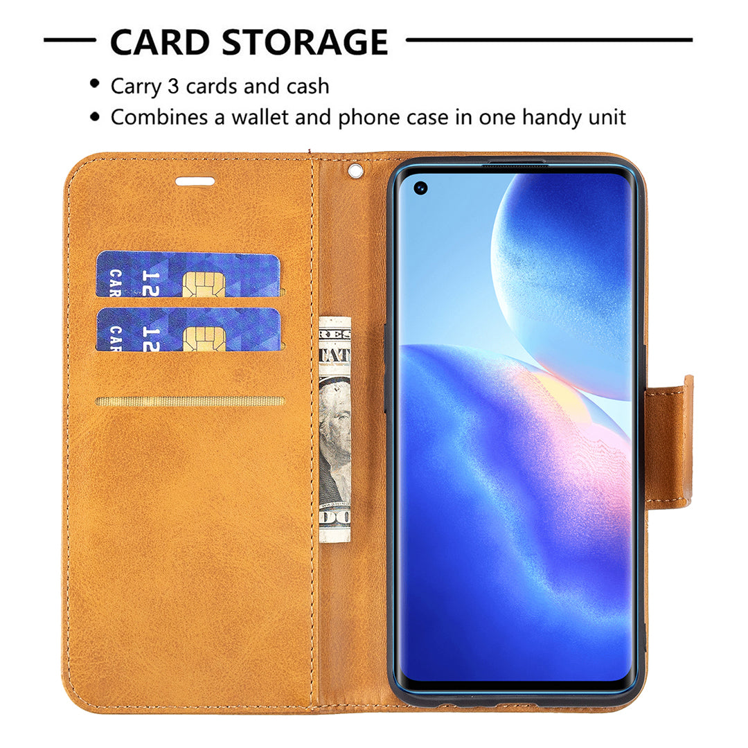 All-Inclusive Wear-Resistant PU Leather Smartphone Wallet Stand Case for Oppo Reno5 4G/Reno5 5G/Reno5 K/Find X3 Lite