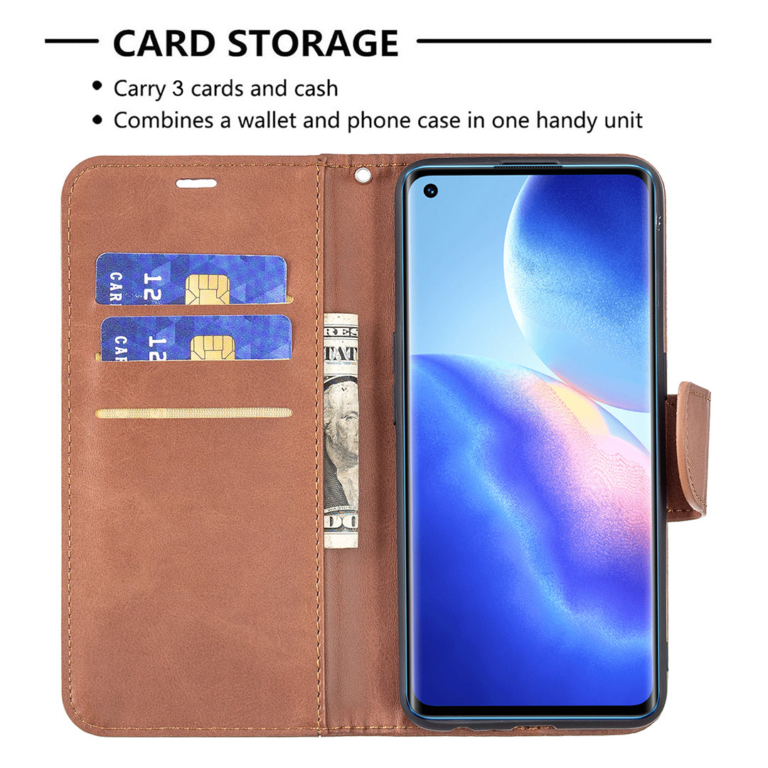 All-Inclusive Wear-Resistant PU Leather Smartphone Wallet Stand Case for Oppo Reno5 4G/Reno5 5G/Reno5 K/Find X3 Lite