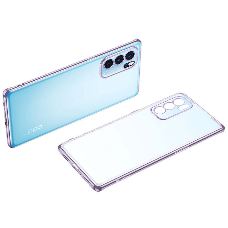 SULADA Natural Color Series Electroplating Soft TPU Transparent Back Case Cell Phone Cover Protector for Oppo Reno6 Pro 5G (MediaTek)