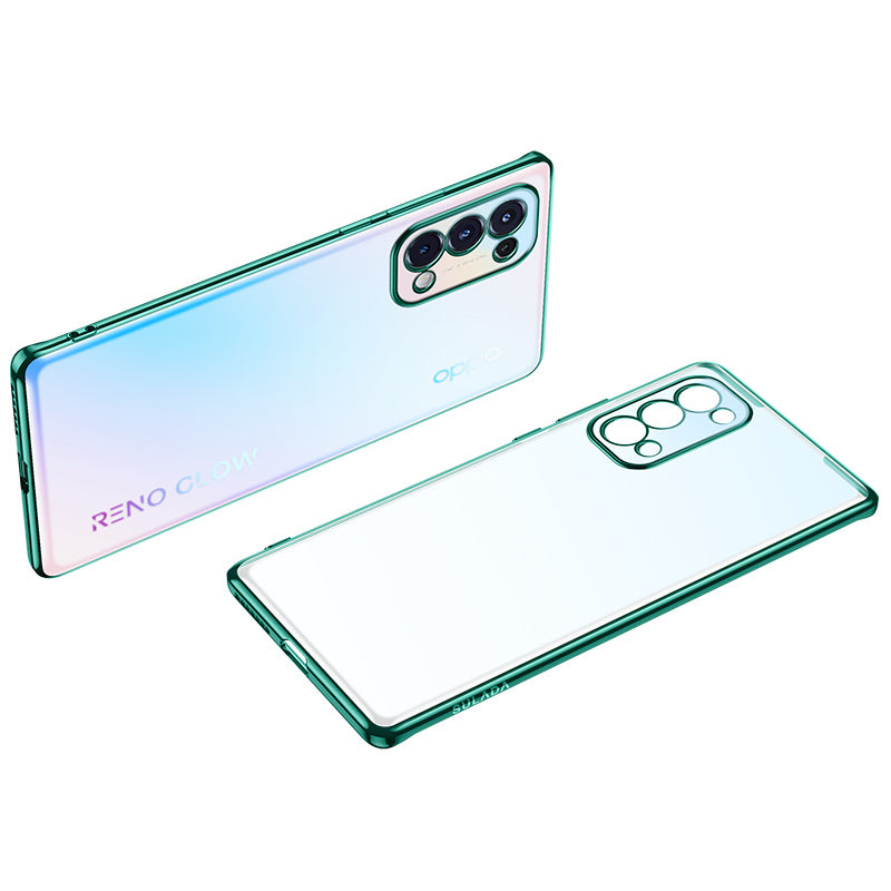 SULADA Natural Color Series Electroplating Frame Design Flexible TPU Case Cell Phone Cover Protector for Oppo Reno5 4G/Reno5 5G/Reno5 K/Find X3 Lite