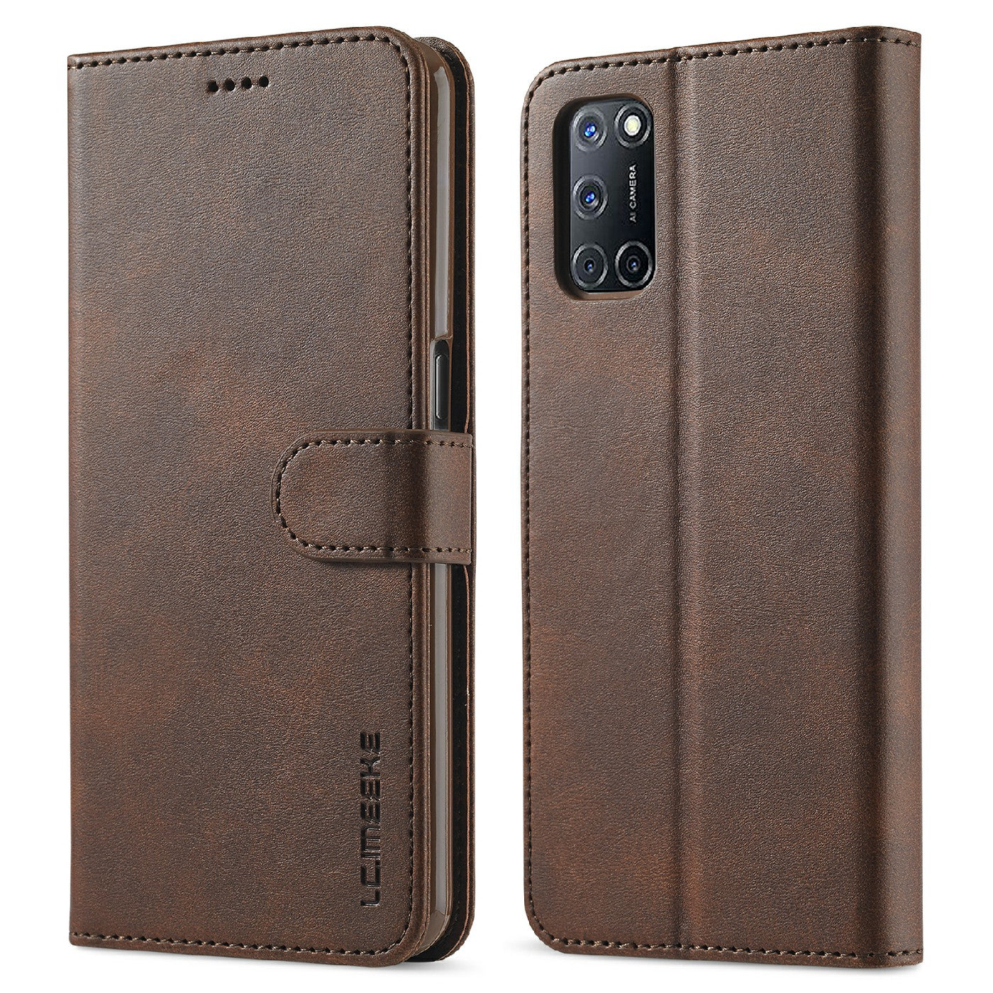 LC.IMEEKE Wallet Design Leather Phone Stand Case Shell for Oppo Reno5 4G/5G / Reno5 K 4G/5G / Find X3 Lite