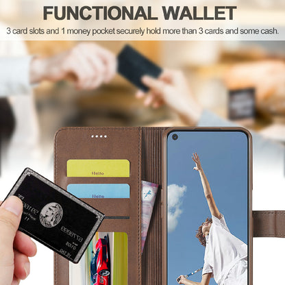 LC.IMEEKE Wallet Design Leather Phone Stand Case Shell for Oppo Reno5 4G/5G / Reno5 K 4G/5G / Find X3 Lite