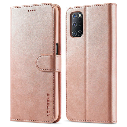 LC.IMEEKE Wallet Design Leather Phone Stand Case Shell for Oppo Reno5 4G/5G / Reno5 K 4G/5G / Find X3 Lite