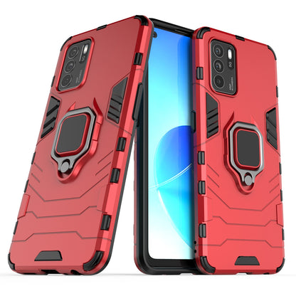 Ring Kickstand Shockproof Dual Layered Hard PC Soft TPU Protective Case for OPPO Reno6 Z