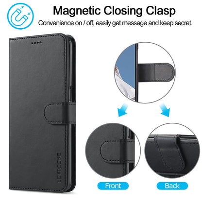 LC.IMEEKE Wallet Stand Design Leather Phone Protective Case Shell for Oppo Reno6 Pro 5G (MediaTek)