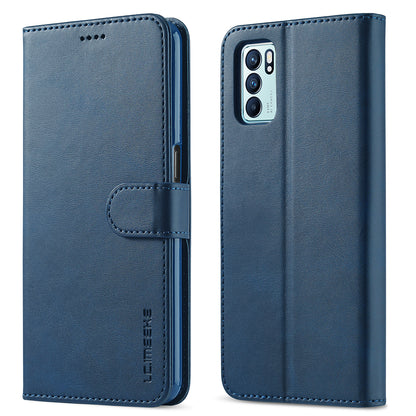 LC.IMEEKE Wallet Stand Design Leather Phone Protective Case Shell for Oppo Reno6 Pro 5G (MediaTek)