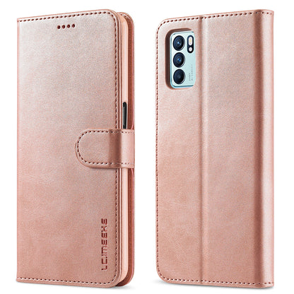 LC.IMEEKE Leather Phone Cover Wallet Stand Case for Oppo Reno6 5G