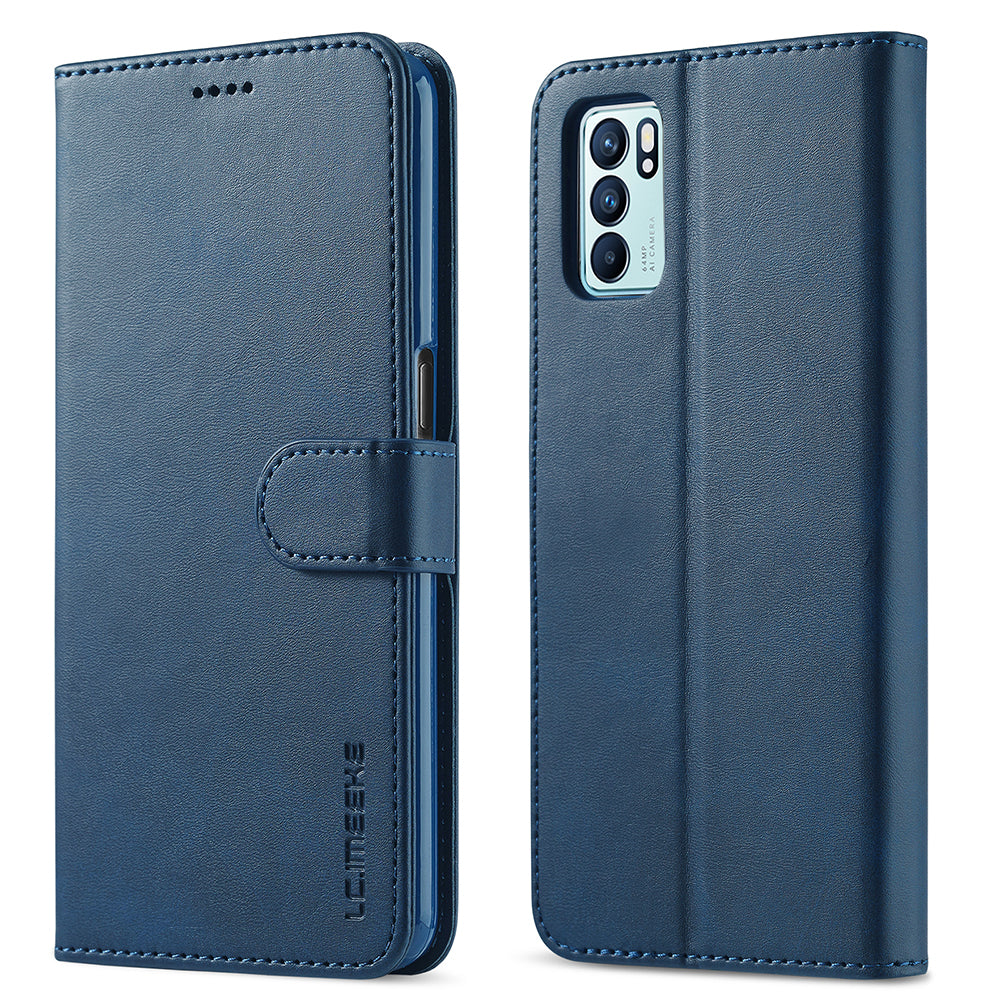 LC.IMEEKE Leather Phone Cover Wallet Stand Case for Oppo Reno6 5G