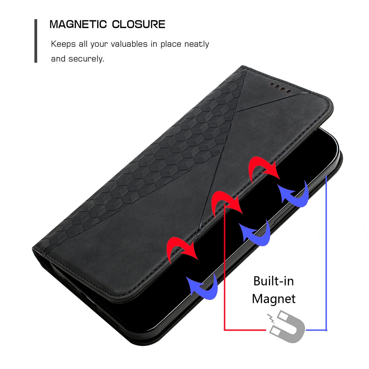 Rhombus Pattern Skin-touch Feeling Auto-absorbed PU Leather Stand Case Cover for Oppo Reno5 5G/ Reno5 4G/Reno5 K/Find X3 Lite