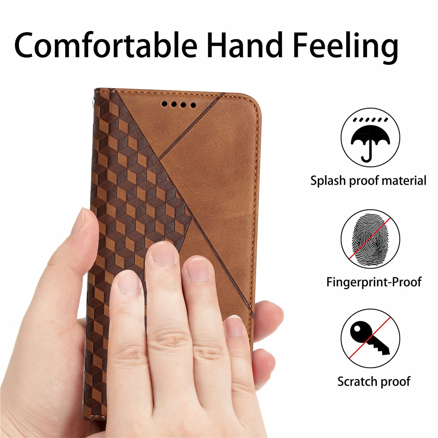 Rhombus Pattern Skin-touch Feeling Auto-absorbed PU Leather Stand Case Cover for Oppo Reno5 5G/ Reno5 4G/Reno5 K/Find X3 Lite