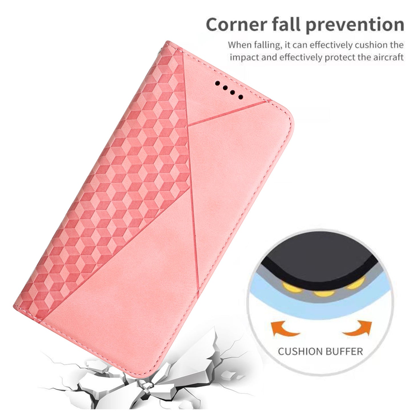 Rhombus Pattern Skin-touch Feeling Auto-absorbed PU Leather Stand Case Cover for Oppo Reno5 5G/ Reno5 4G/Reno5 K/Find X3 Lite