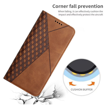 Skin-touch Feel Fall Prevention Geometric Pattern Auto-absorbed Leather Case with Stand Wallet for Oppo A54 5G/A74 5G/A93 5G