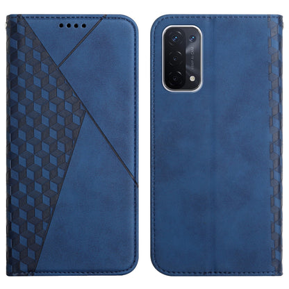 Skin-touch Feel Fall Prevention Geometric Pattern Auto-absorbed Leather Case with Stand Wallet for Oppo A54 5G/A74 5G/A93 5G