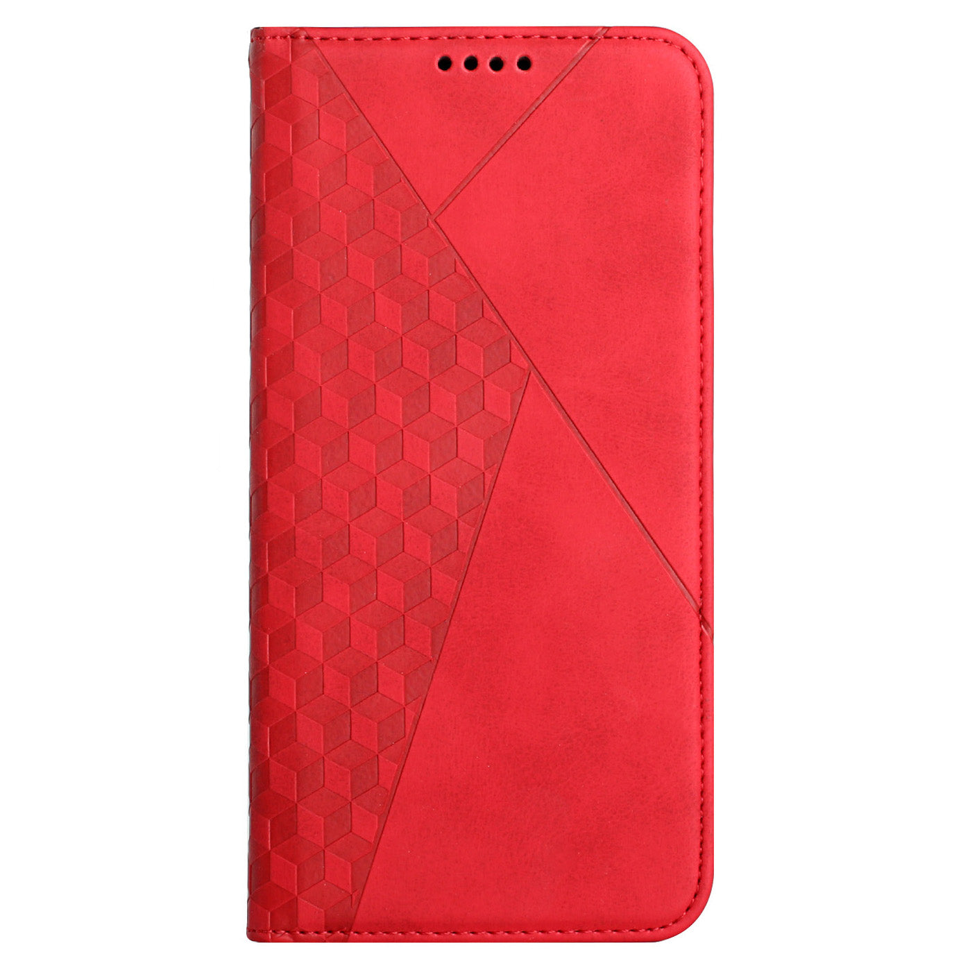 Skin-touch Feel Fall Prevention Geometric Pattern Auto-absorbed Leather Case with Stand Wallet for Oppo A54 5G/A74 5G/A93 5G