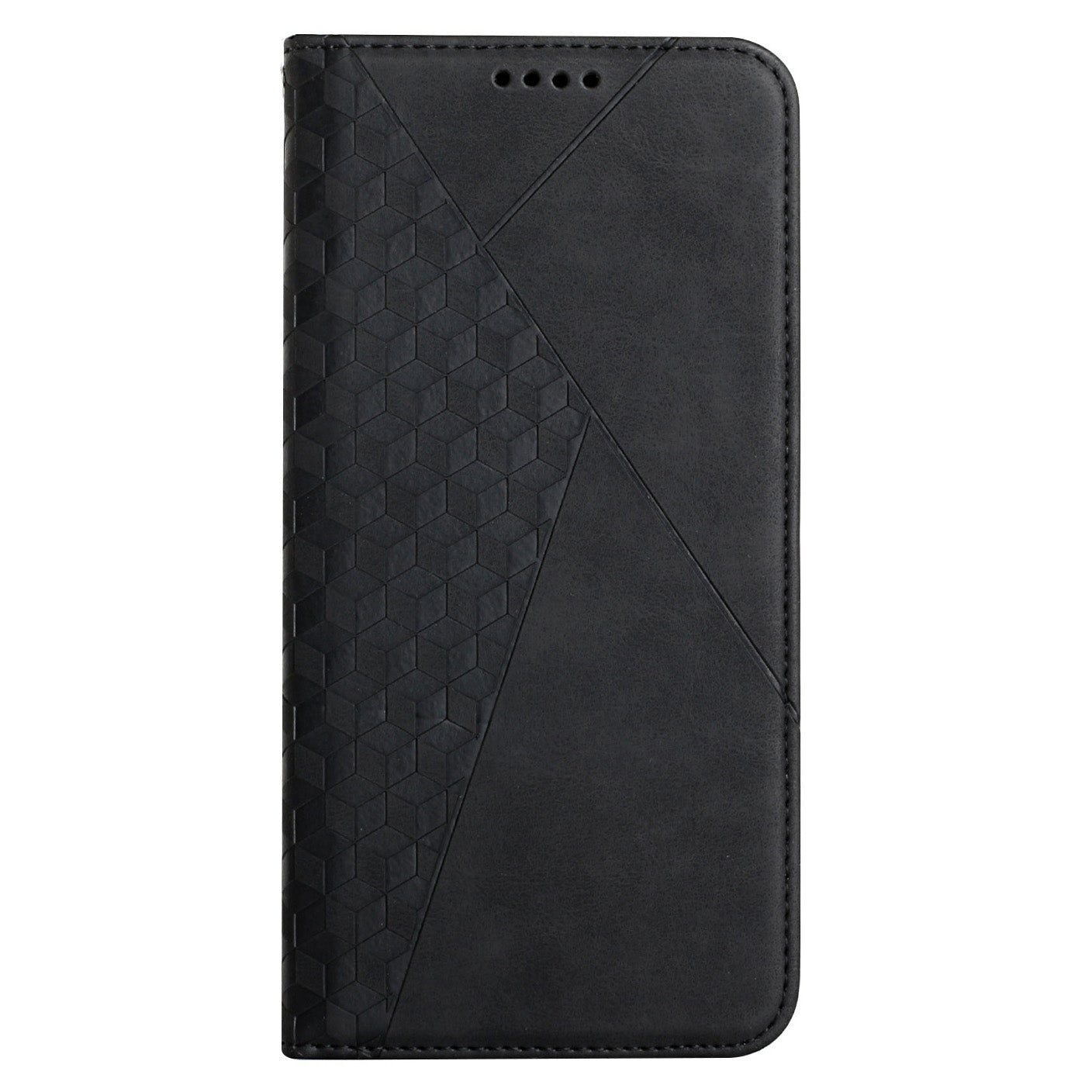 Skin-touch Feel Fall Prevention Geometric Pattern Auto-absorbed Leather Case with Stand Wallet for Oppo A54 5G/A74 5G/A93 5G