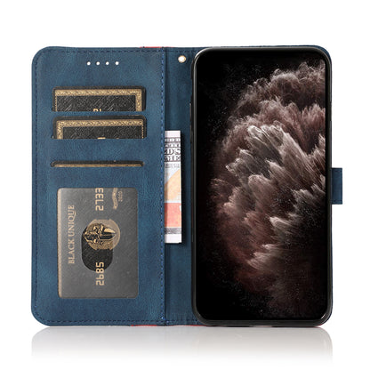 Double Color Premium PU Leather Wallet Stand Magnetic Flip Cover with Strap for Oppo A54 5G / A74 5G / A93 5G