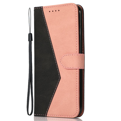 Dual-Color Splicing Stand Flip PU Leather Wallet Case with Strap for Oppo Find X3 Lite / Reno5 5G / Reno5 4G / Reno5 K