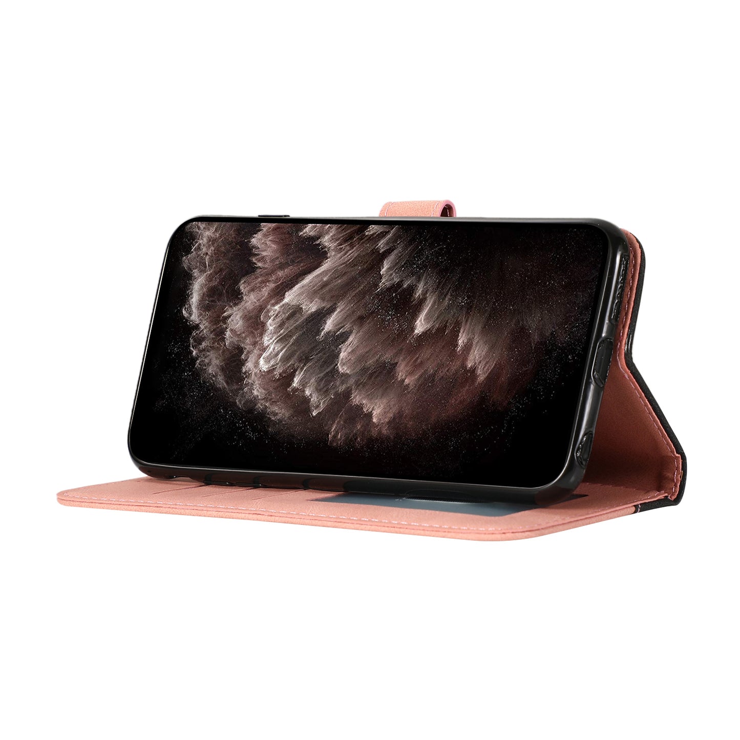 Dual-Color Splicing Stand Flip PU Leather Wallet Case with Strap for Oppo Find X3 Lite / Reno5 5G / Reno5 4G / Reno5 K