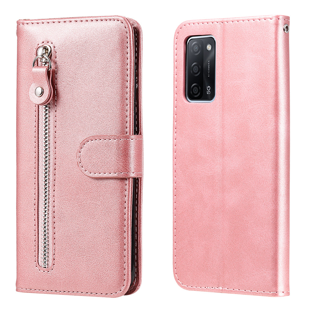 Full Protection Zipper Pocket Leather Case Mobile Phone Cover for Oppo A16/A16s/A54s/A55 5G/A54 4G