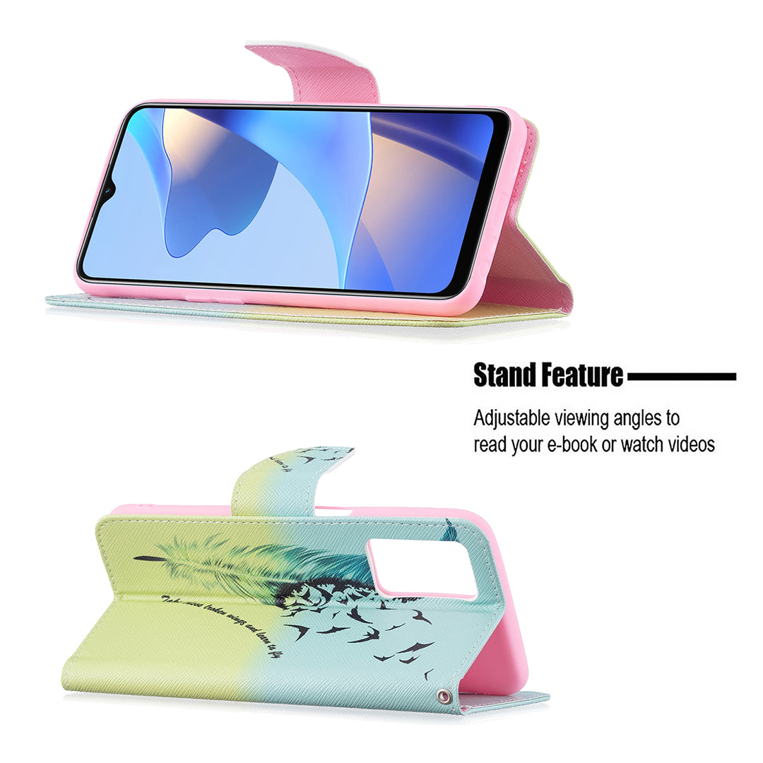 Pattern Printing Premium PU Leather Wallet Stand Flip Protective Cover with Magnetic Closure for Oppo A16/A16s/A54s