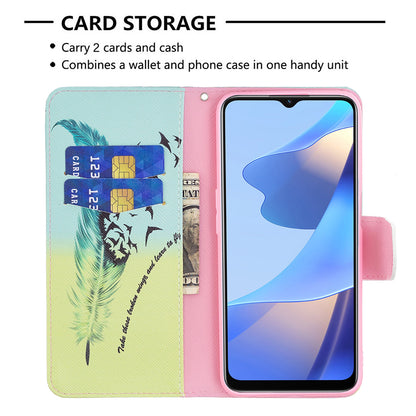 Pattern Printing Premium PU Leather Wallet Stand Flip Protective Cover with Magnetic Closure for Oppo A16/A16s/A54s