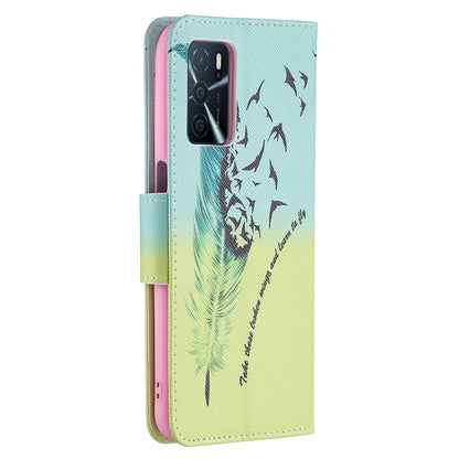 Pattern Printing Premium PU Leather Wallet Stand Flip Protective Cover with Magnetic Closure for Oppo A16/A16s/A54s