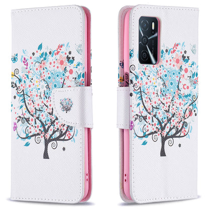 Pattern Printing Premium PU Leather Wallet Stand Flip Protective Cover with Magnetic Closure for Oppo A16/A16s/A54s