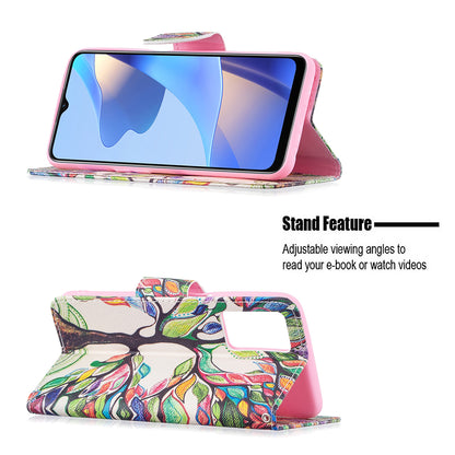 Pattern Printing Premium PU Leather Wallet Stand Flip Protective Cover with Magnetic Closure for Oppo A16/A16s/A54s