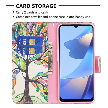 Pattern Printing Premium PU Leather Wallet Stand Flip Protective Cover with Magnetic Closure for Oppo A16/A16s/A54s