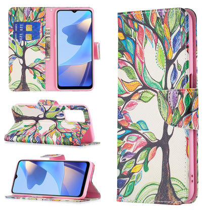 Pattern Printing Premium PU Leather Wallet Stand Flip Protective Cover with Magnetic Closure for Oppo A16/A16s/A54s