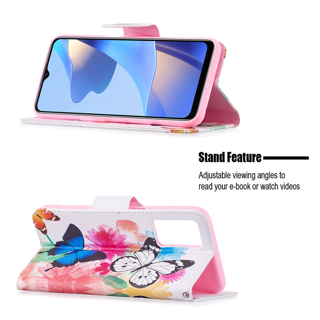 Pattern Printing Premium PU Leather Wallet Stand Flip Protective Cover with Magnetic Closure for Oppo A16/A16s/A54s