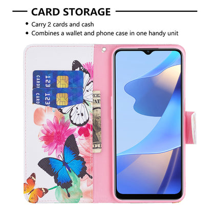 Pattern Printing Premium PU Leather Wallet Stand Flip Protective Cover with Magnetic Closure for Oppo A16/A16s/A54s