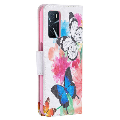 Pattern Printing Premium PU Leather Wallet Stand Flip Protective Cover with Magnetic Closure for Oppo A16/A16s/A54s