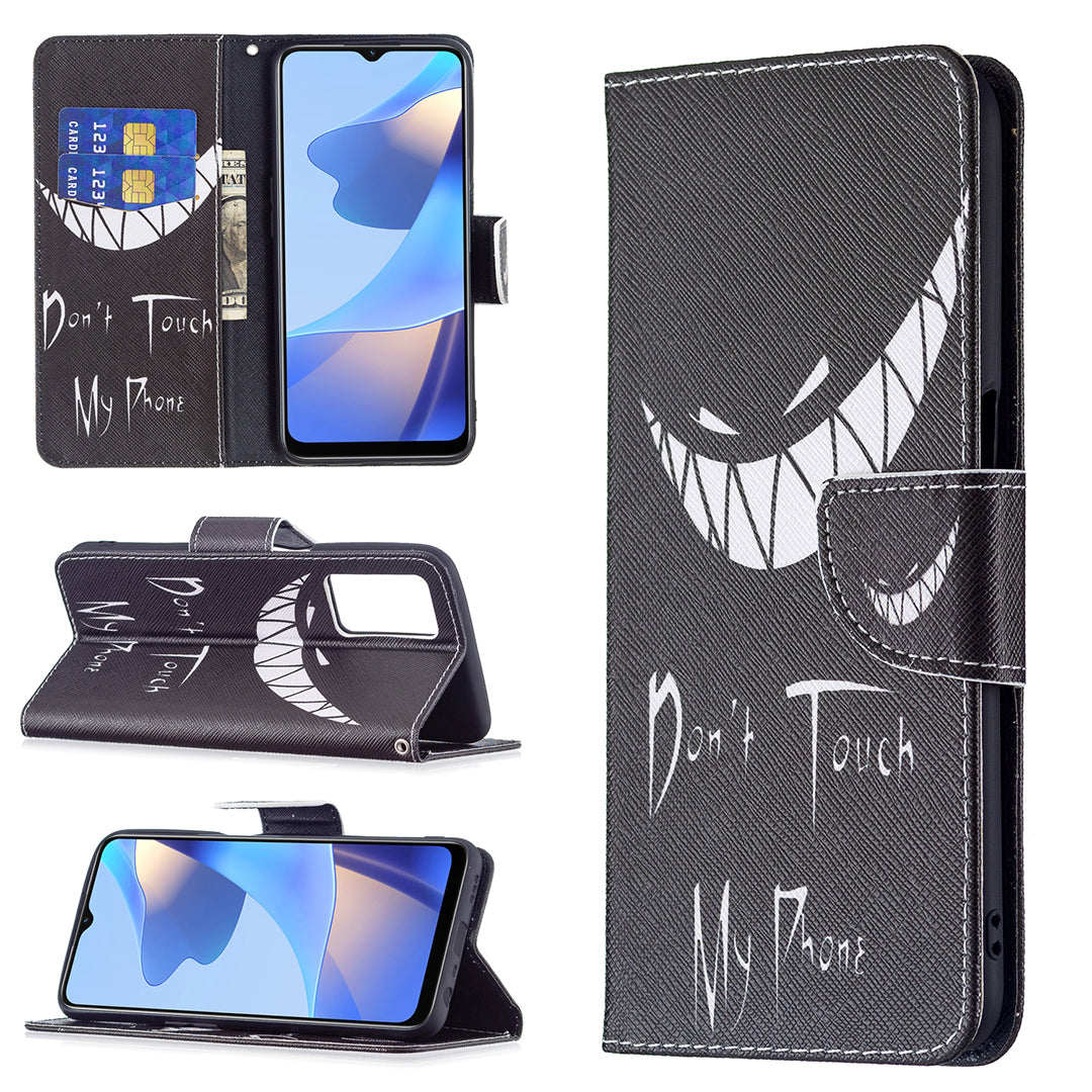 Pattern Printing Premium PU Leather Wallet Stand Flip Protective Cover with Magnetic Closure for Oppo A16/A16s/A54s