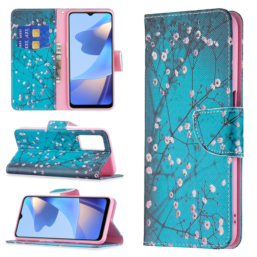 Pattern Printing Premium PU Leather Wallet Stand Flip Protective Cover with Magnetic Closure for Oppo A16/A16s/A54s