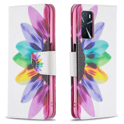 Pattern Printing Premium PU Leather Wallet Stand Flip Protective Cover with Magnetic Closure for Oppo A16/A16s/A54s