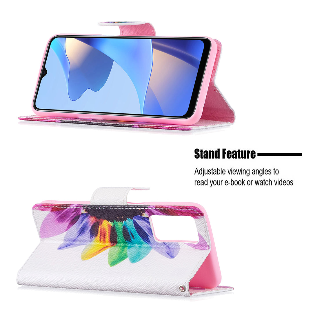 Pattern Printing Premium PU Leather Wallet Stand Flip Protective Cover with Magnetic Closure for Oppo A16/A16s/A54s