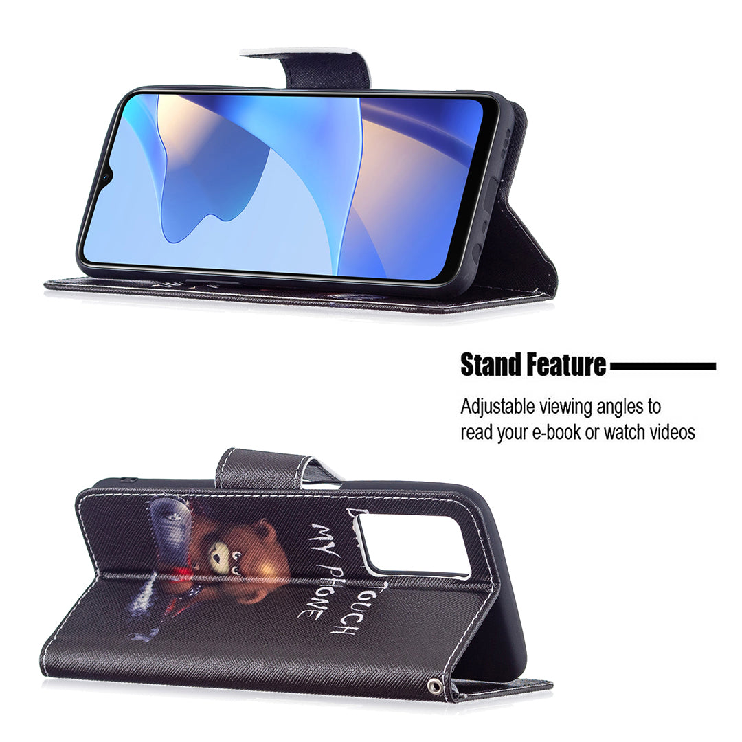 Pattern Printing Premium PU Leather Wallet Stand Flip Protective Cover with Magnetic Closure for Oppo A16/A16s/A54s