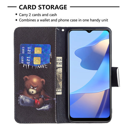 Pattern Printing Premium PU Leather Wallet Stand Flip Protective Cover with Magnetic Closure for Oppo A16/A16s/A54s