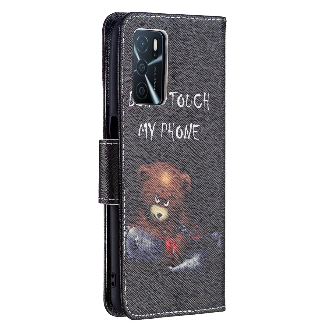 Pattern Printing Premium PU Leather Wallet Stand Flip Protective Cover with Magnetic Closure for Oppo A16/A16s/A54s