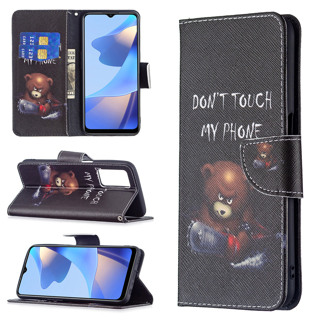 Pattern Printing Premium PU Leather Wallet Stand Flip Protective Cover with Magnetic Closure for Oppo A16/A16s/A54s