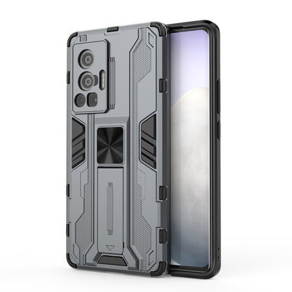 Vertical and Horizontal Kickstand Hard PC + Soft TPU Dual Layer Protection Phone Case for vivo X70 Pro