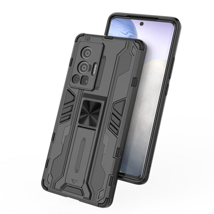 Vertical and Horizontal Kickstand Hard PC + Soft TPU Dual Layer Protection Phone Case for vivo X70 Pro