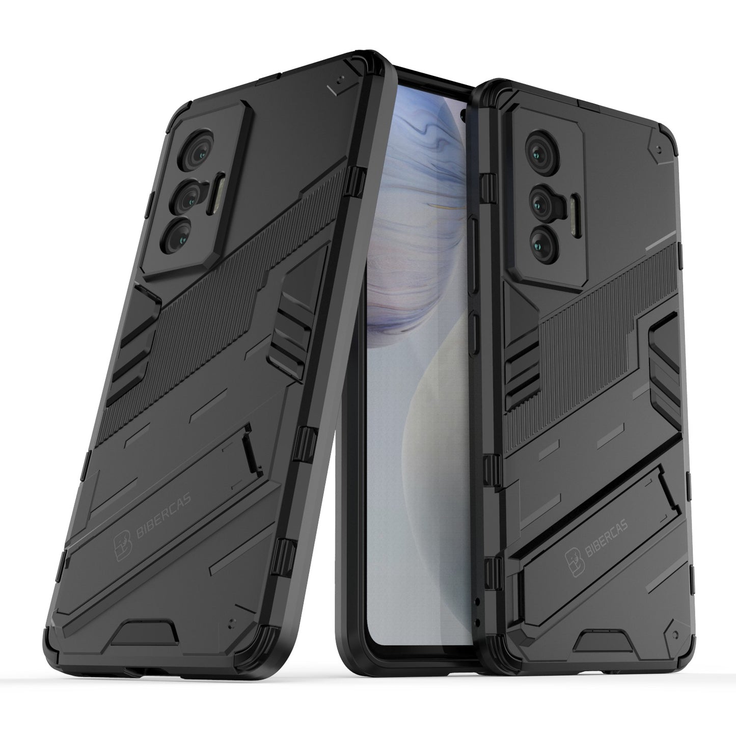 Shock Absorption Tough PC + Soft TPU Cushion  Protective Case with Built-in Kickstand for vivo X70