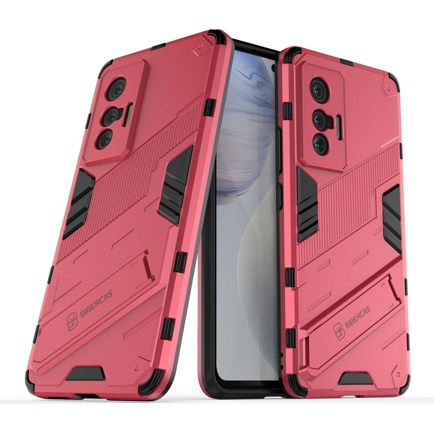 Shock Absorption Tough PC + Soft TPU Cushion  Protective Case with Built-in Kickstand for vivo X70