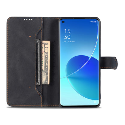 AZNS Fully-Wrapped Soft TPU Inner Shell + Leather Phone Cover Case for Oppo Reno6 5G