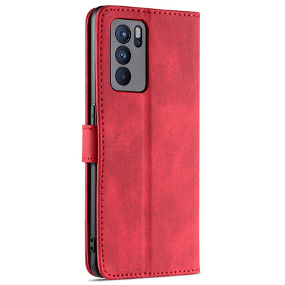 AZNS Fully-Wrapped Soft TPU Inner Shell + Leather Phone Cover Case for Oppo Reno6 5G