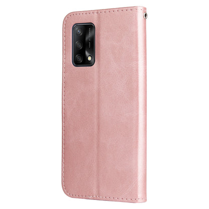 Fashionable Flip Phone Case Zipper Pocket Design Wallet PU Leather Phone Cover for Oppo F19 / A74 4G